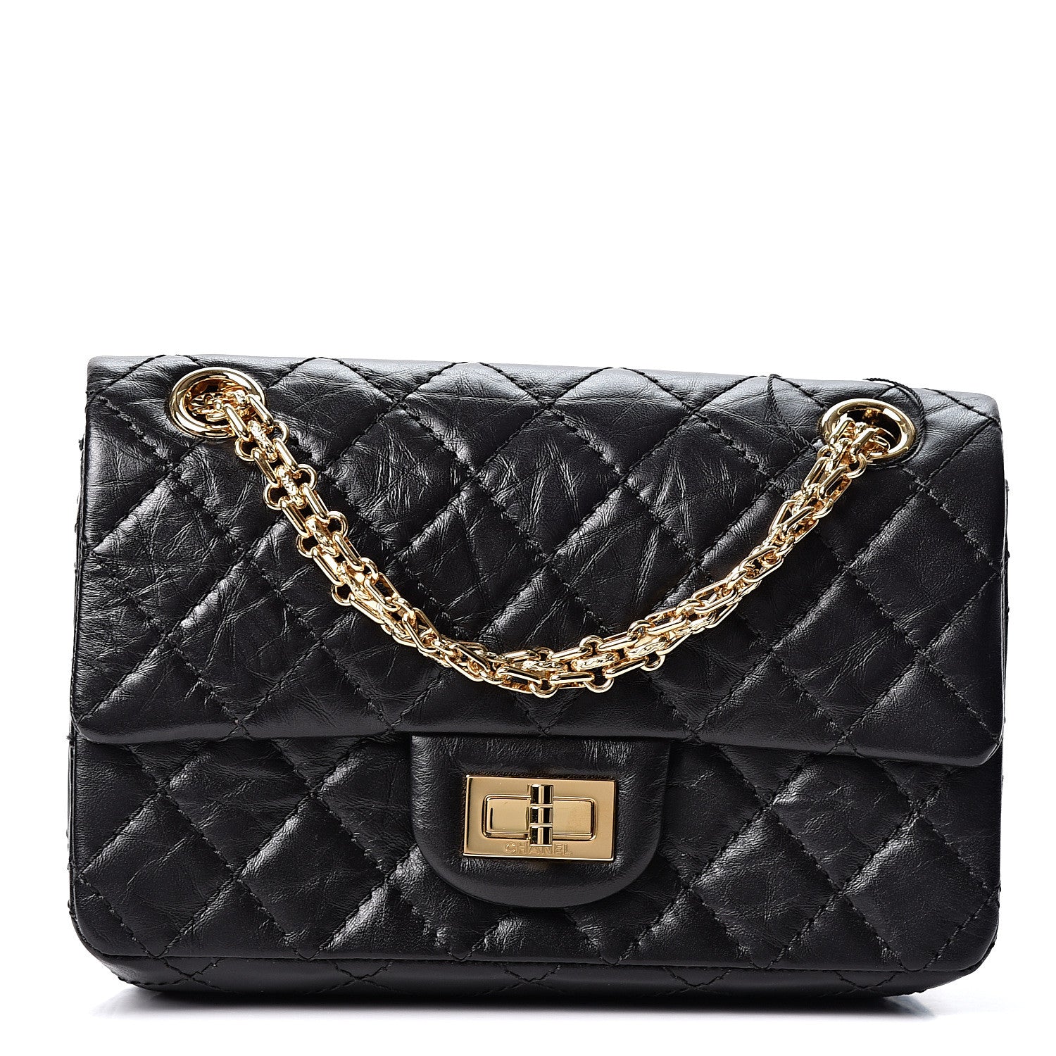 Chanel Aged Calfskin Quilted 2.55 Reissue Mini Flap Black 1 of 10