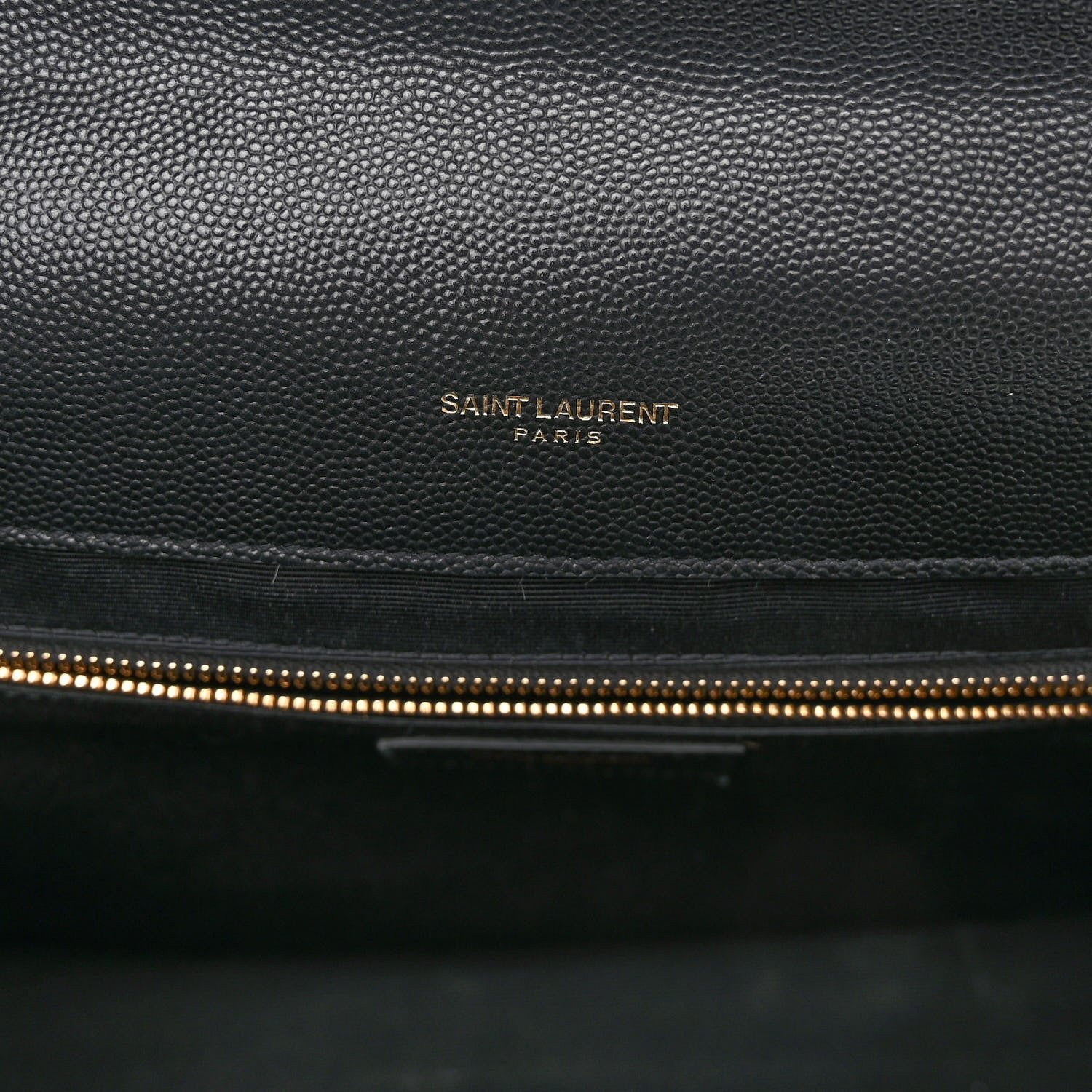 Saint Laurent Grain De Poudre Matelasse Chevron Large Monogram Satchel Black 5 of 9