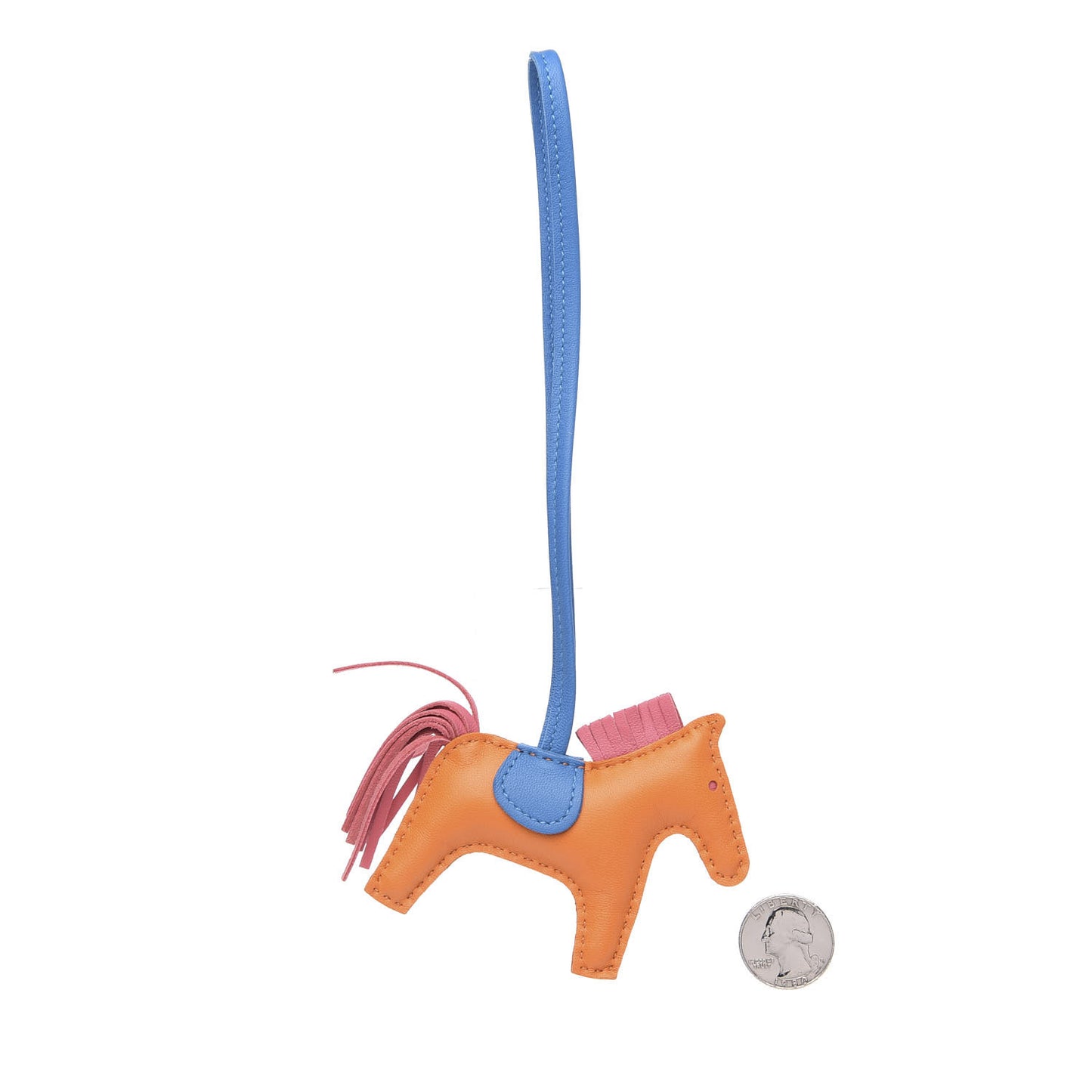 Milo Lambskin Grigri Rodeo Horse Bag Charm PM Orange Blue Zanzibar Rose Azalee