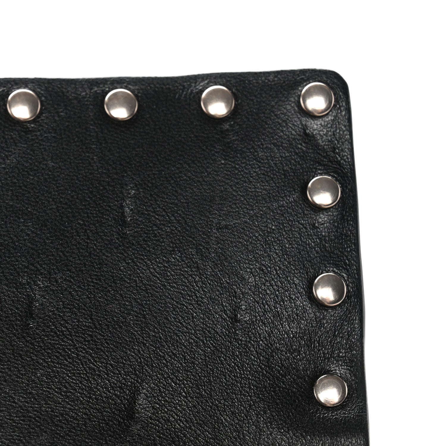 Valentino Garavani Metallic Wrinkled Lambskin Rockstud Spike Wallet on Chain Mekong 10 of 11