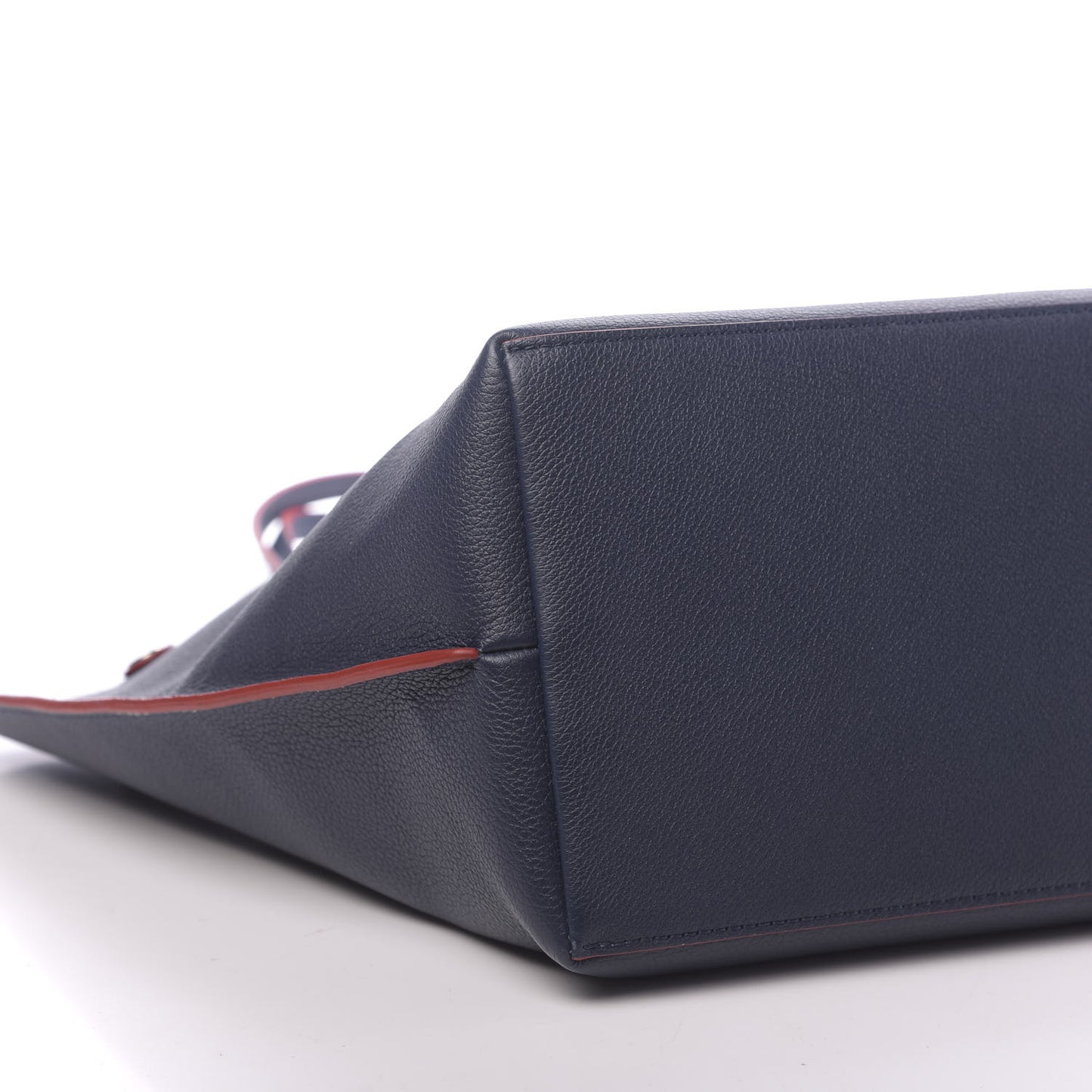 Calfskin Lockme Go Tote Marine Rouge