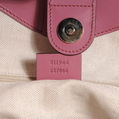 Gucci Monogram Margaux Calfskin Medium Sukey Tote Beige Ebony Vintage Rose 7 of 9