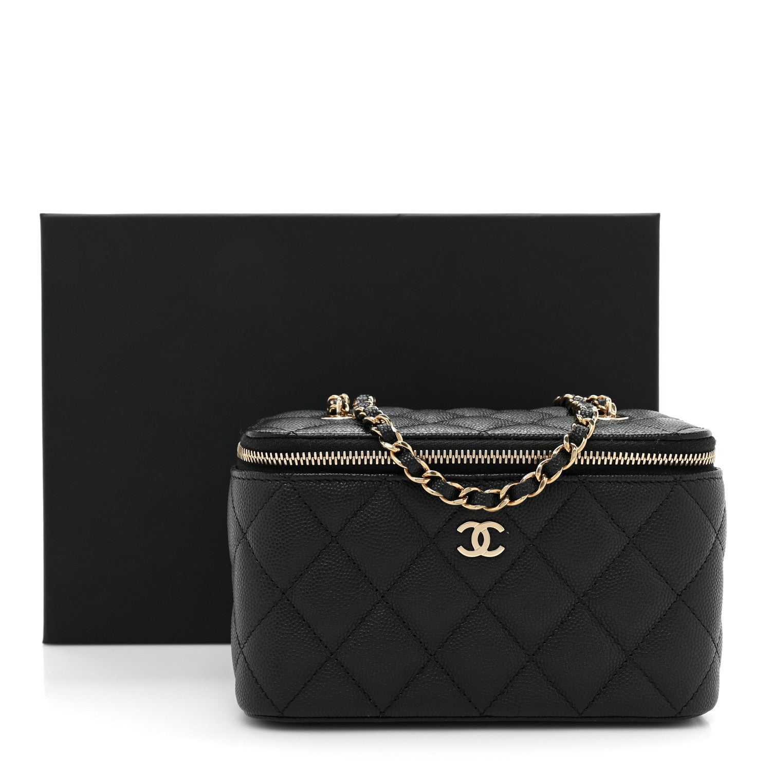 Chanel Caviar Quilted Small Vanity Case With Chain Black 11 of 11