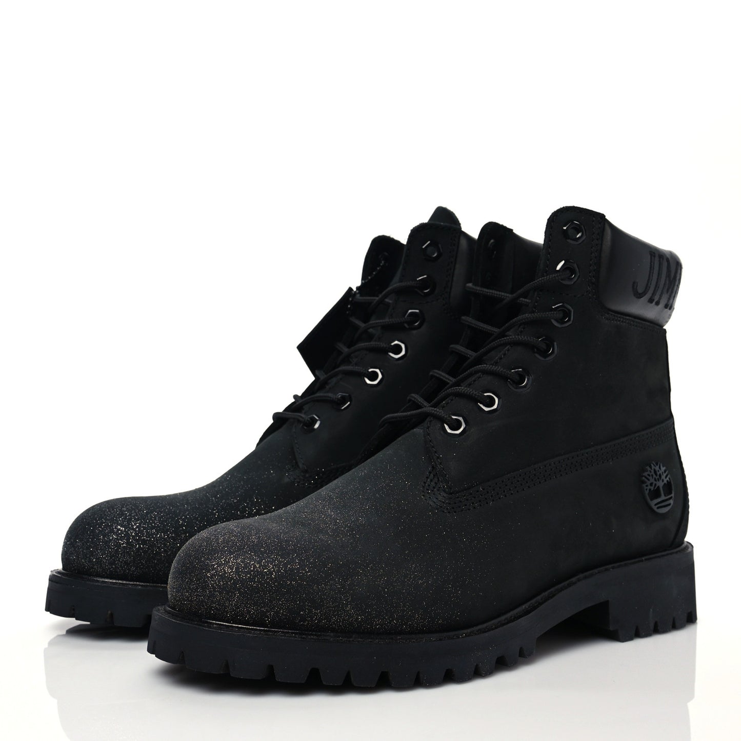 X TIMBERLAND Nubuck Glitter Ankle Boots 7 Black Gunmetal