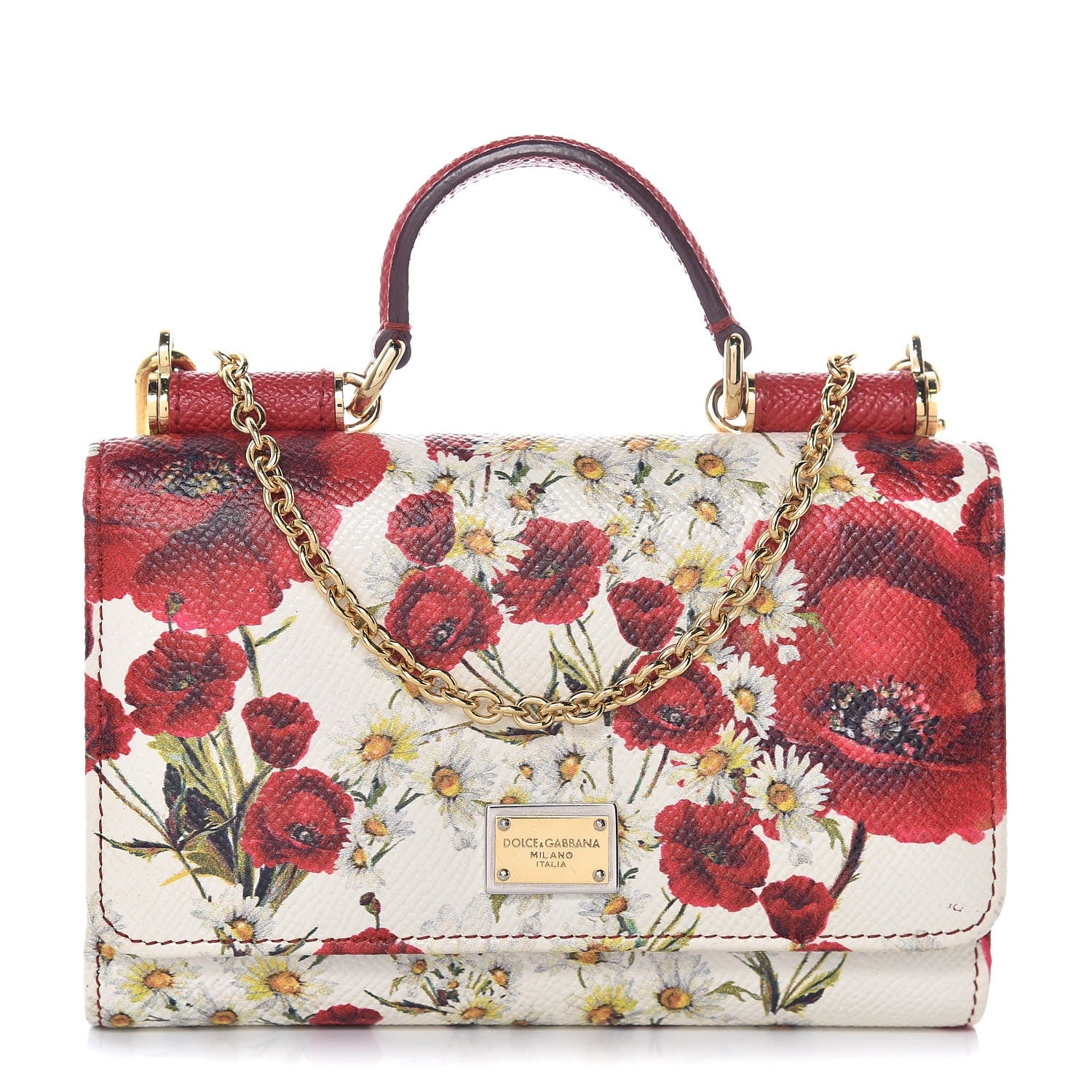 Dolce & Gabbana Dauphine Floral Print Mini Von Bag White 1 of 7