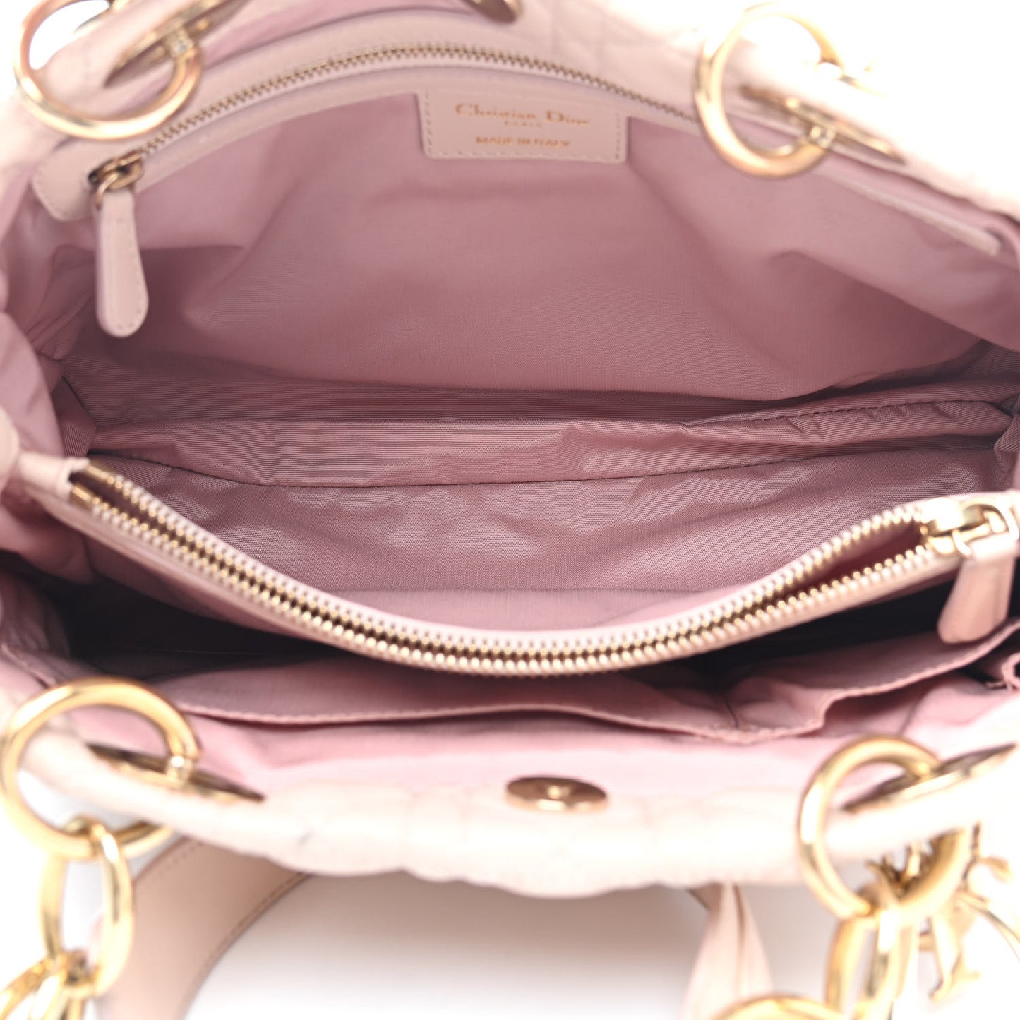 Lambskin Cannage Small Dior Soft Shopping Tote Light Pink