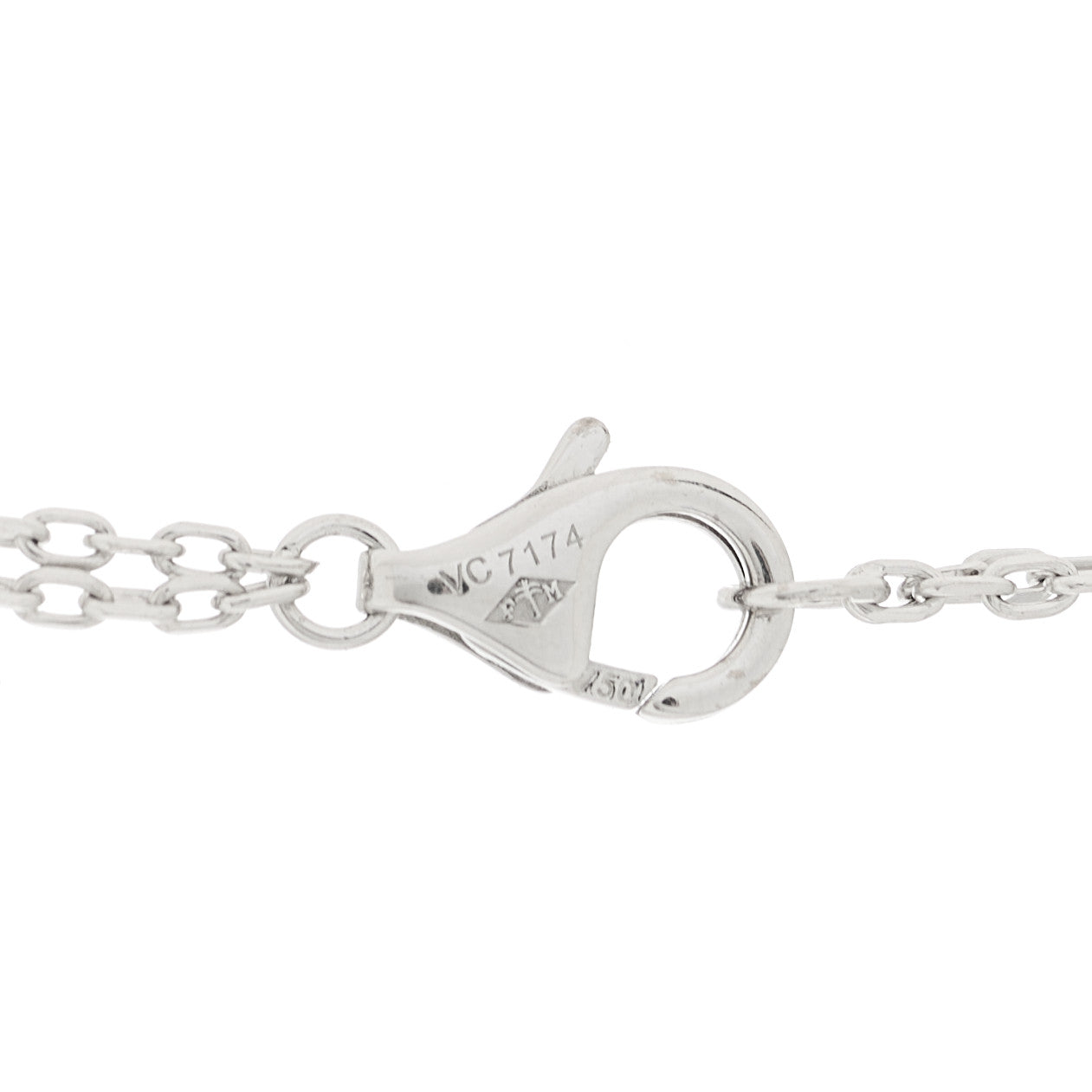 18K White Pink Gold Diamond Three Ring LOVE Necklace