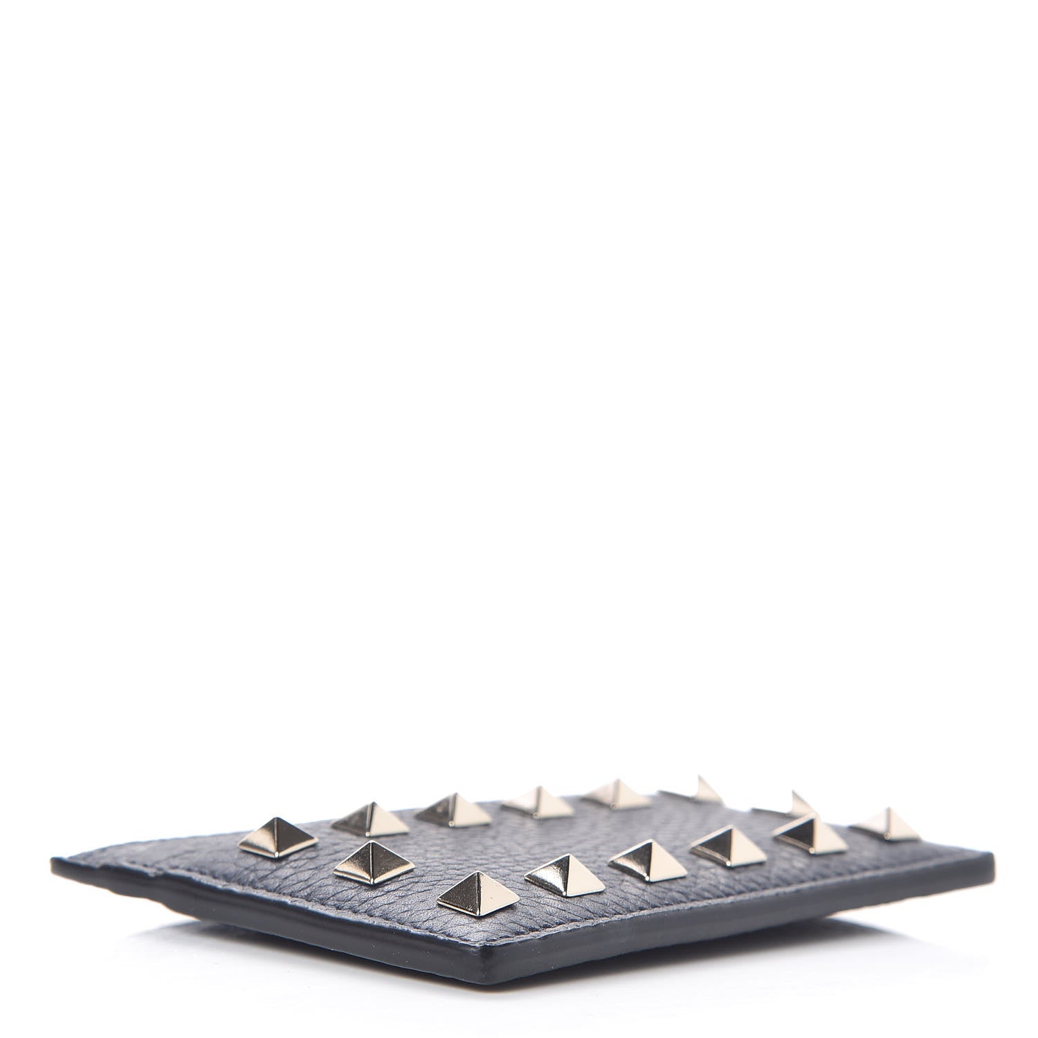 Valentino Garavani Pebbled Calfskin Rockstud Card Holder Dark Blue 4 of 7