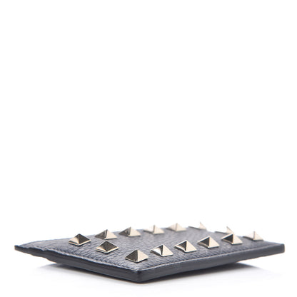 Valentino Garavani Pebbled Calfskin Rockstud Card Holder Dark Blue 4 of 7