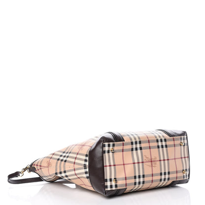 Burberry Haymarket Check Jameson Tote Chocolate 5 of 11