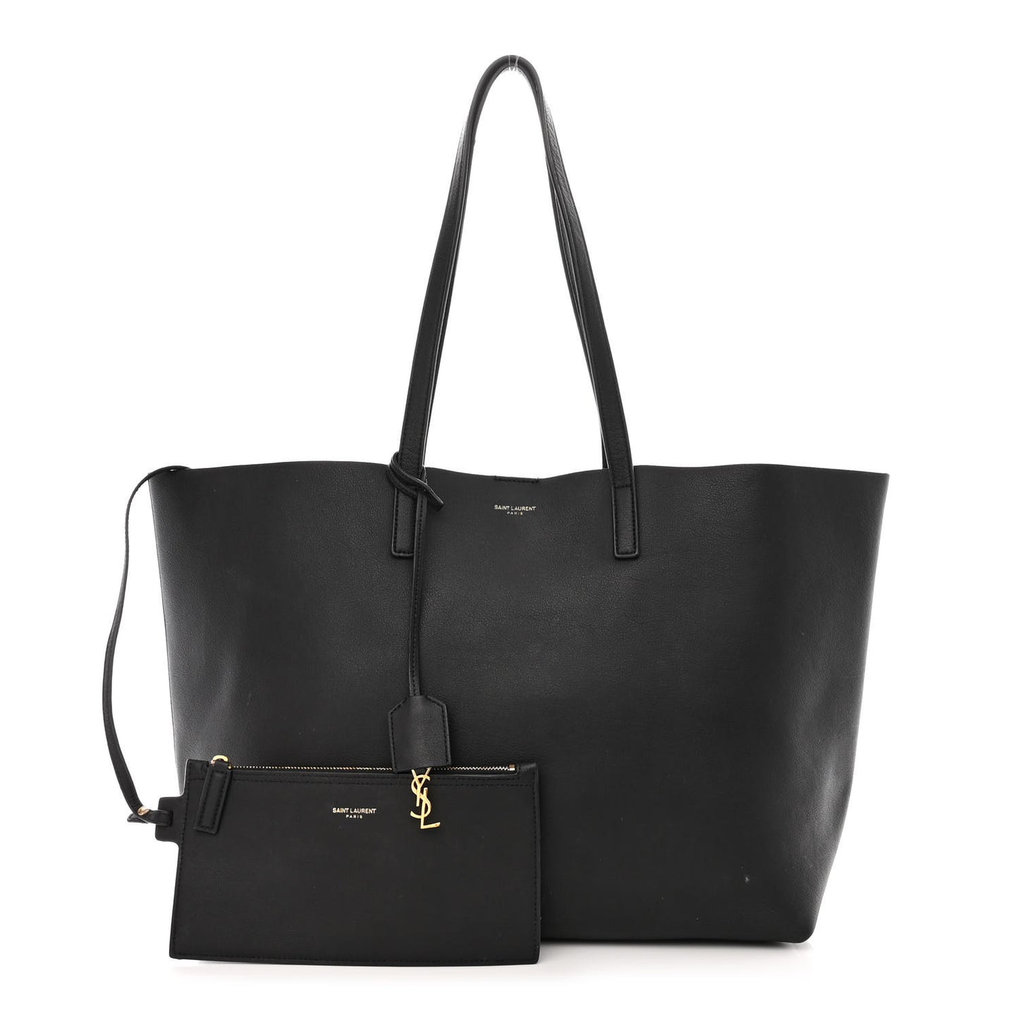 Calfskin Large Shopping Tote Black