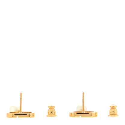 Christian Dior Pearl Crystal Tribal CD Drop Earrings Gold 3 of 4