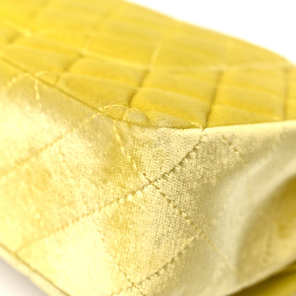 Chanel Velvet Quilted Medium Double Flap Yellow 12 of 13