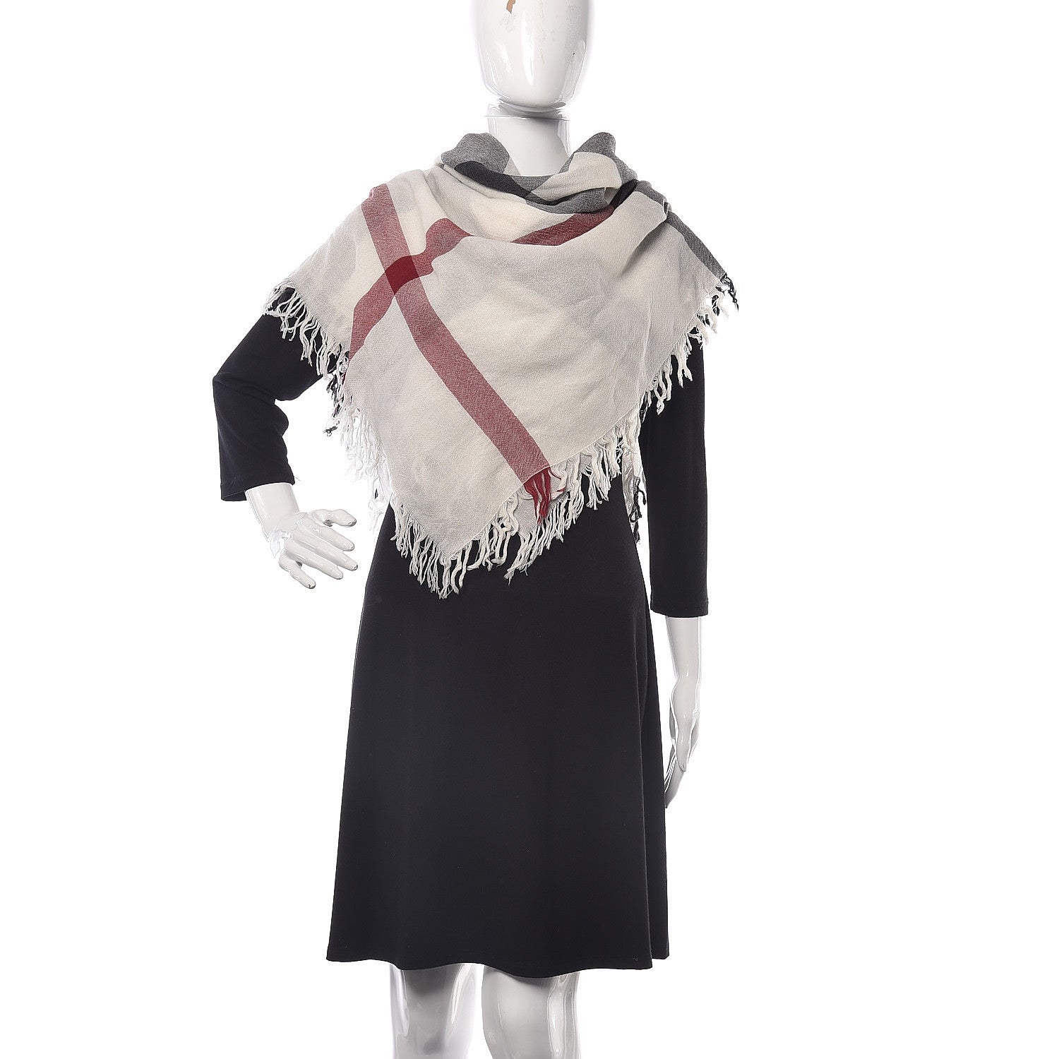 Burberry Merino Wool House Check Scarf Ivory 2 of 5