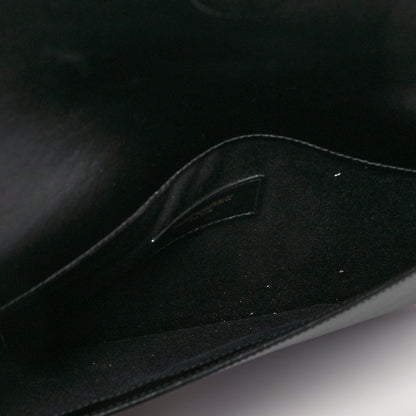 Saint Laurent Smooth Shiny Calfskin Monogram Uptown Pouch Black 6 of 9