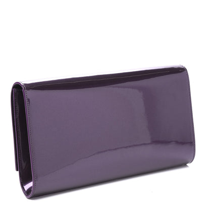 Saint Laurent Patent Calfskin Monogram Large Belle De Jour Clutch Purple 2 of 8