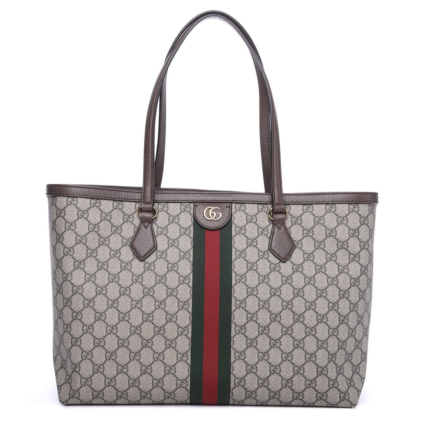 GG Supreme Monogram Medium Ophidia Shopping Tote Brown