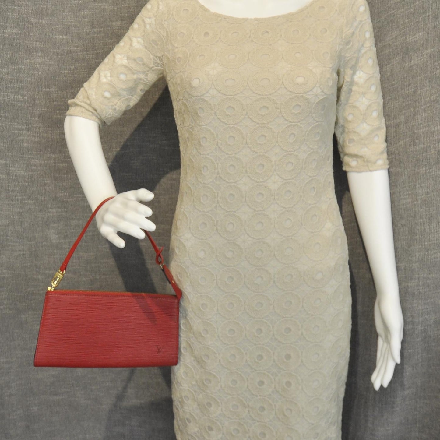 Epi Pochette Accessories Bag Red