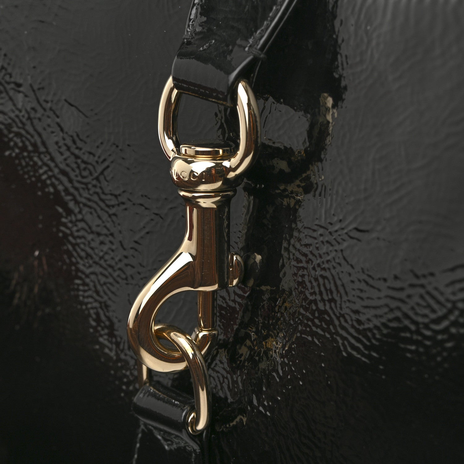 Gucci Patent Calfskin Small Jackie Shoulder Bag Black 11 of 12