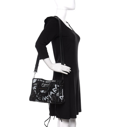 Balenciaga Agneau Classic Hardware Graffiti All Over S City Black 2 of 11