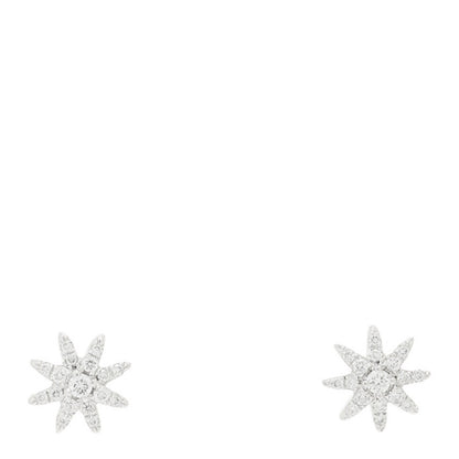 David Yurman 18K White Gold Diamond Petite Starburst Earrings 1 of 4