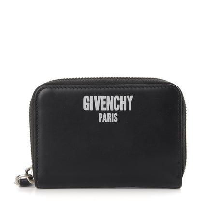 Givenchy Calfskin Logo Print Mini Zip Wallet Black 1 of 7
