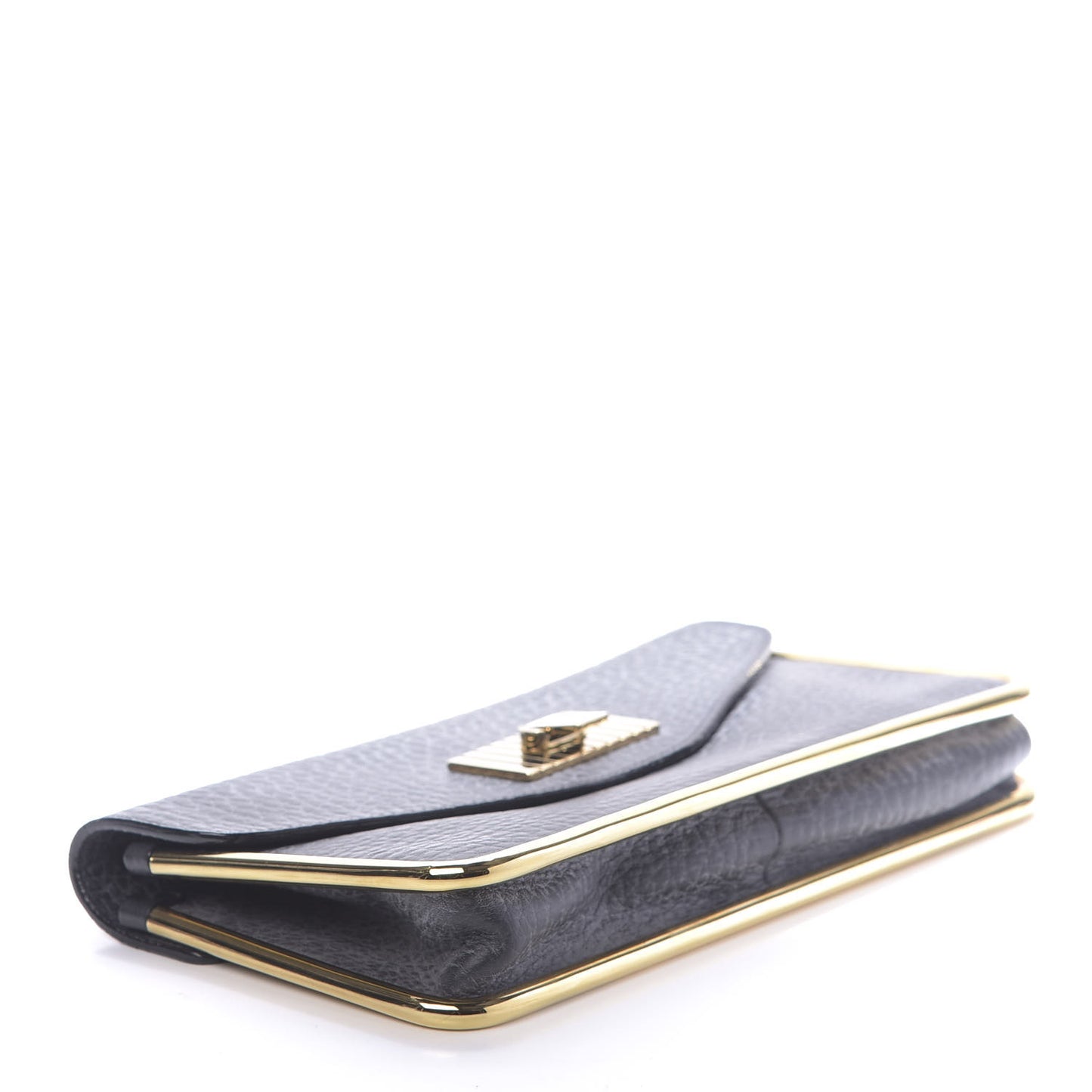 Grained Calfskin Sally Clutch Black