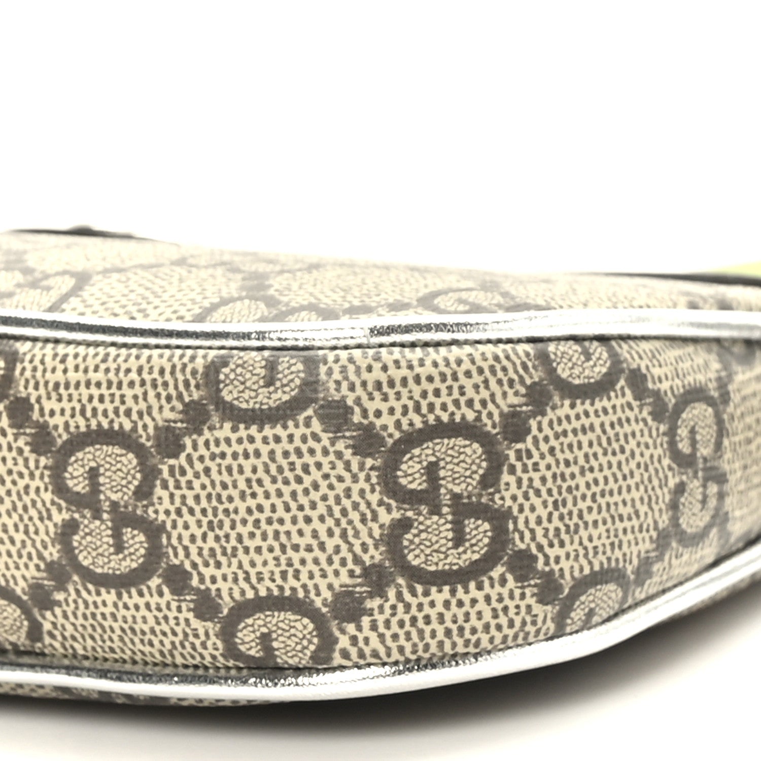 Gucci GG Supreme Monogram Lame Textured Dollar Calfskin Mini Ophidia Chain Bag Beige Ebony Silver 8 of 10