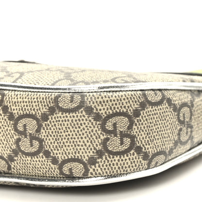 Gucci GG Supreme Monogram Lame Textured Dollar Calfskin Mini Ophidia Chain Bag Beige Ebony Silver 8 of 10