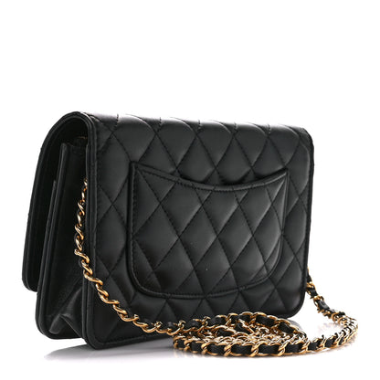 Chanel Lambskin Quilted Wallet On Chain WOC Black 3 of 12