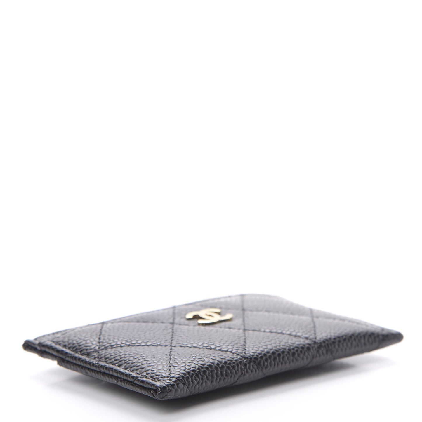 Caviar Quilted Card Holder Black
