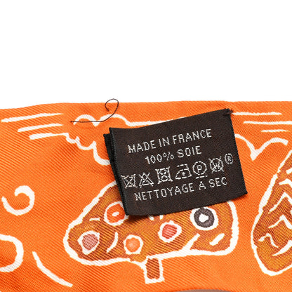 Hermes Silk Isola Di Primavera Twilly Potiron Bleu Tabac 3 of 4