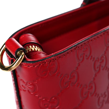 Gucci Guccissima Small Zippered Bucket Tote Hibiscus Red 15 of 20