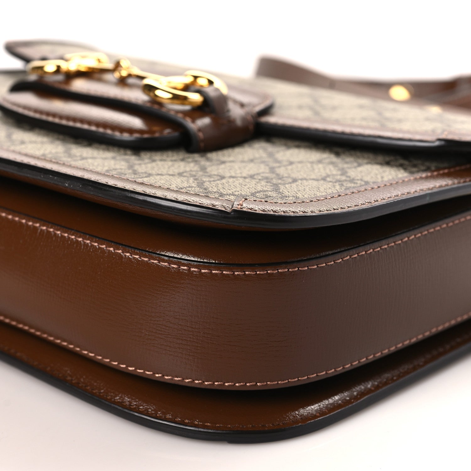 Gucci GG Supreme Monogram Horsebit 1955 Shoulder Bag Beige Brown Sugar 9 of 9