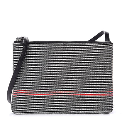 Celine Cotton Canvas Large Trio Crossbody Bag Black White 1 of 10