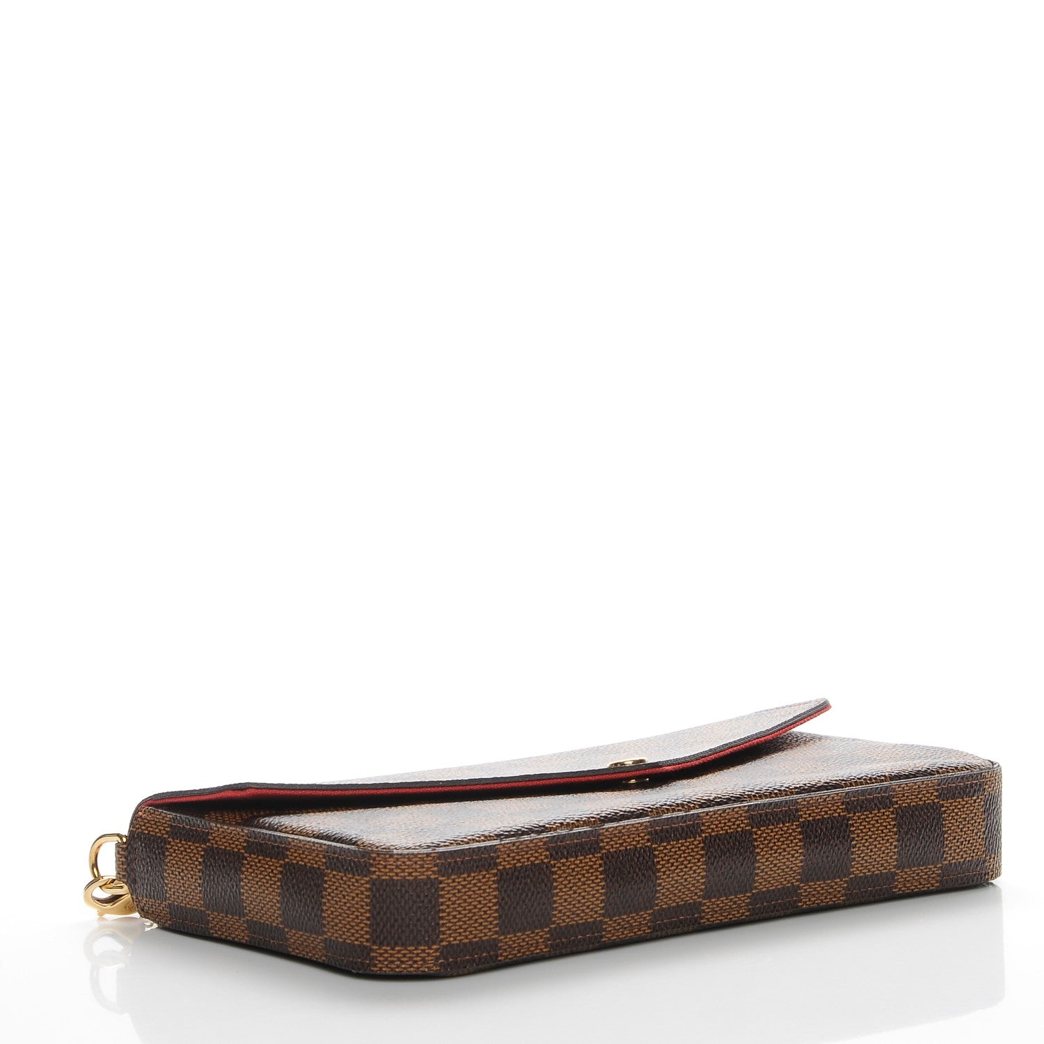Louis Vuitton Damier Ebene Pochette Felicie Chain Wallet 4 of 9