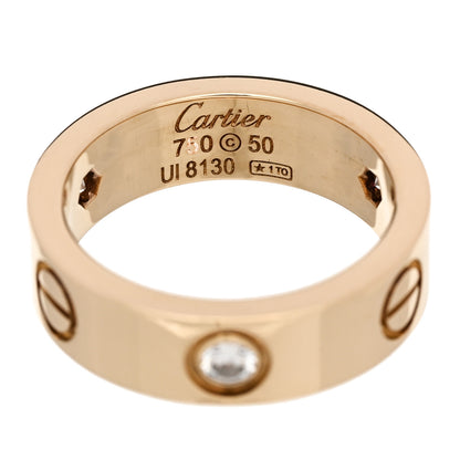 Cartier 18K Pink Gold 3 Diamond 5.5mm LOVE Ring 50 5.25 4 of 5