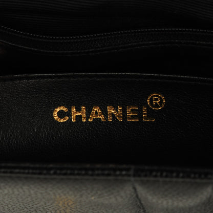 Chanel Caviar Vertical Quilted Jumbo Flap Black 7 of 9