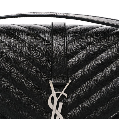 Saint Laurent Grain De Poudre Textured Mixed Matelasse Large Triquilt Monogram Satchel Black 8 of 10