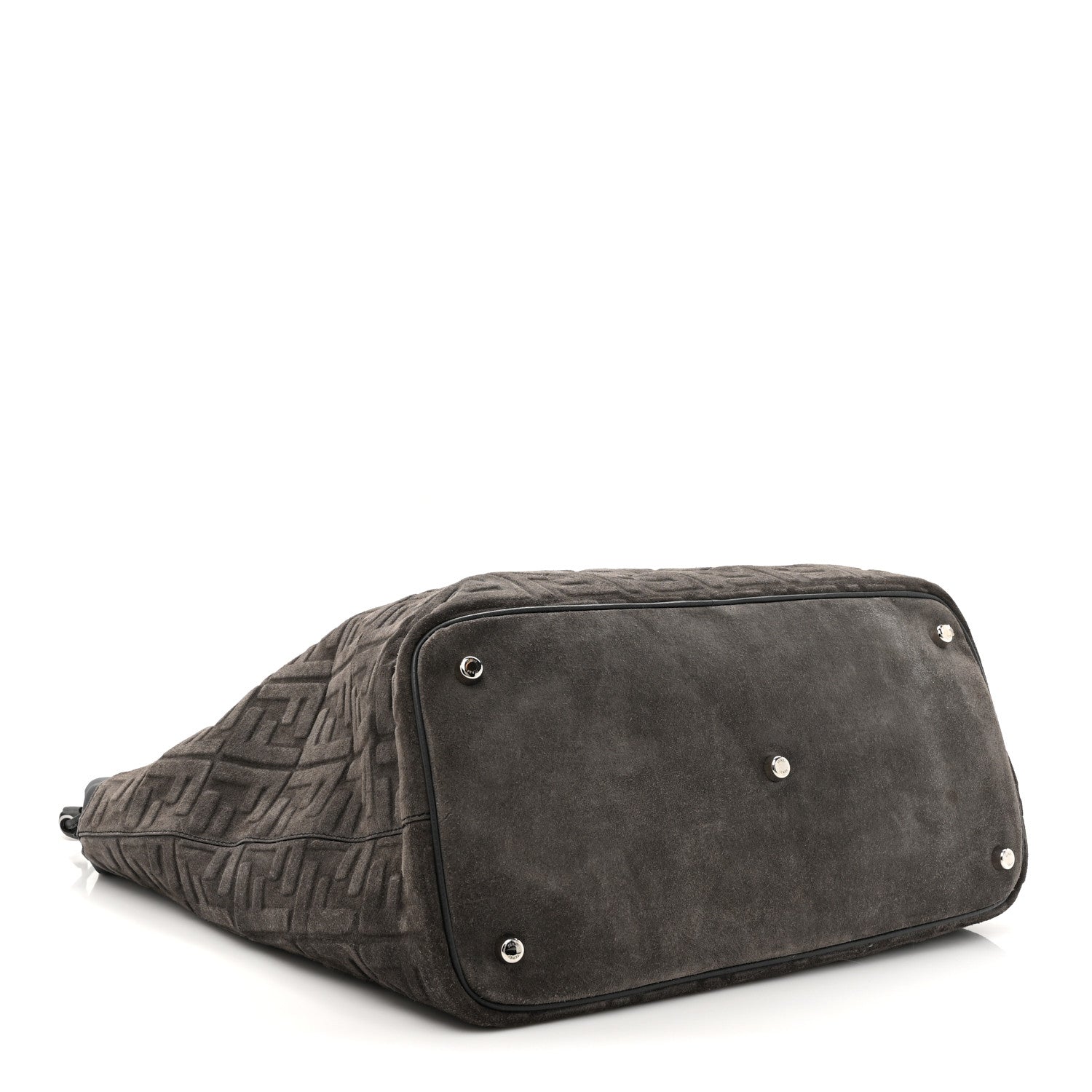 Fendi Suede FF Large Drawstring Tote Grey 4 of 15