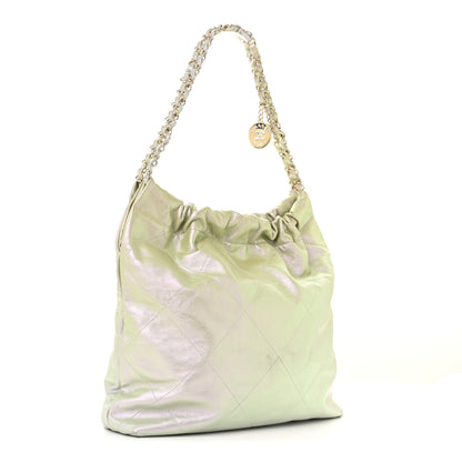 Chanel Iridescent Calfskin Quilted Chanel 22 Blue Green 3 of 14