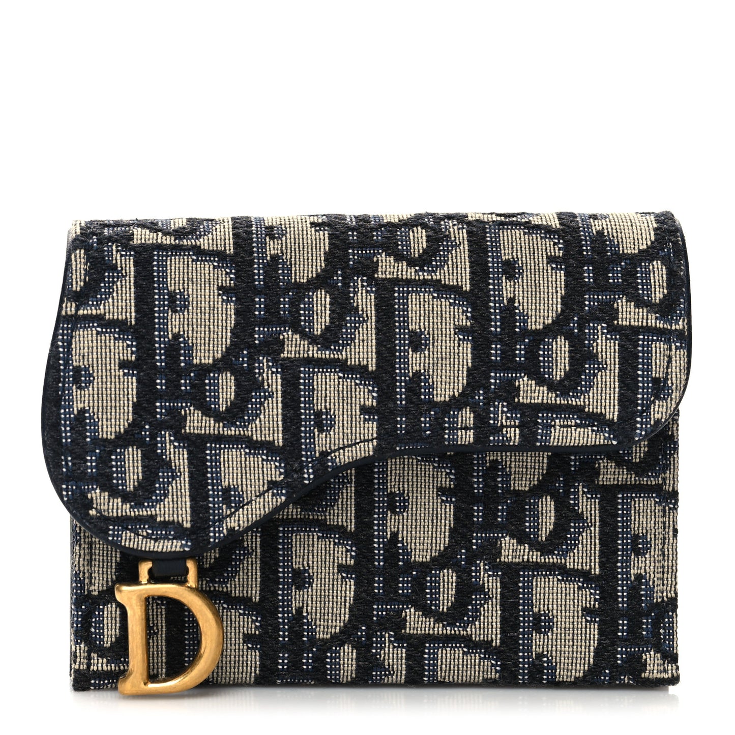 Oblique Saddle 5-Gusset Card Holder Blue