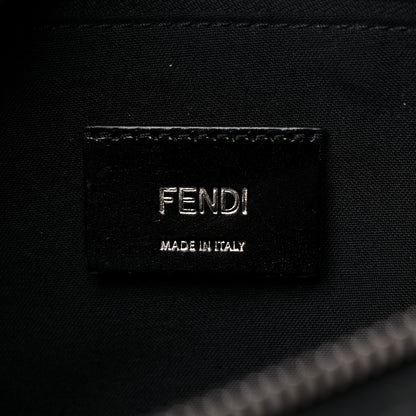 Fendi Glazed Fabric Vitello Liberty Century Logo FF 1974 Diagonal Belt Bag Black Sunflower 6 of 9