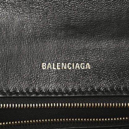 Balenciaga Wool Houndstooth Small Hourglass Top Handle Bag Black White 6 of 9