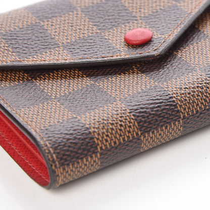 Louis Vuitton Damier Ebene Victorine Wallet Red 8 of 10