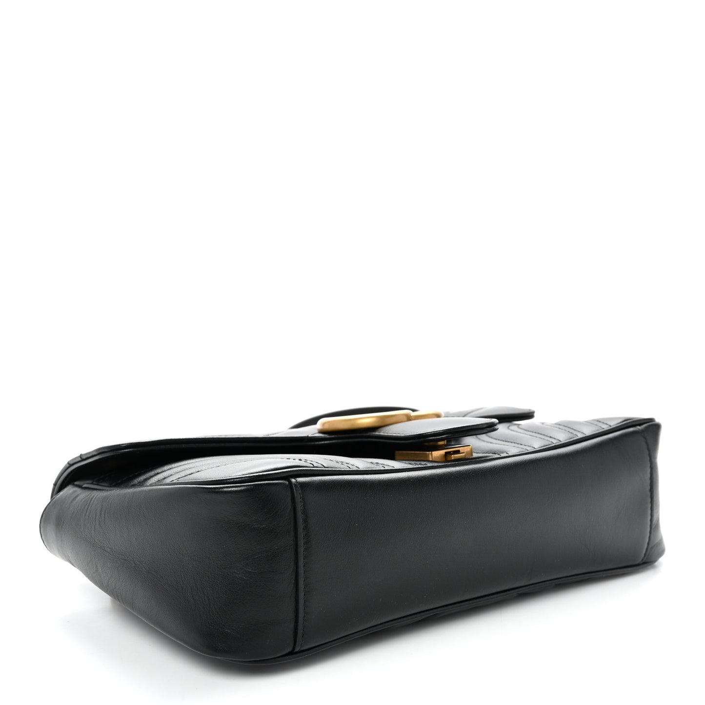 Calfskin Matelasse Small GG Marmont Shoulder Bag Black