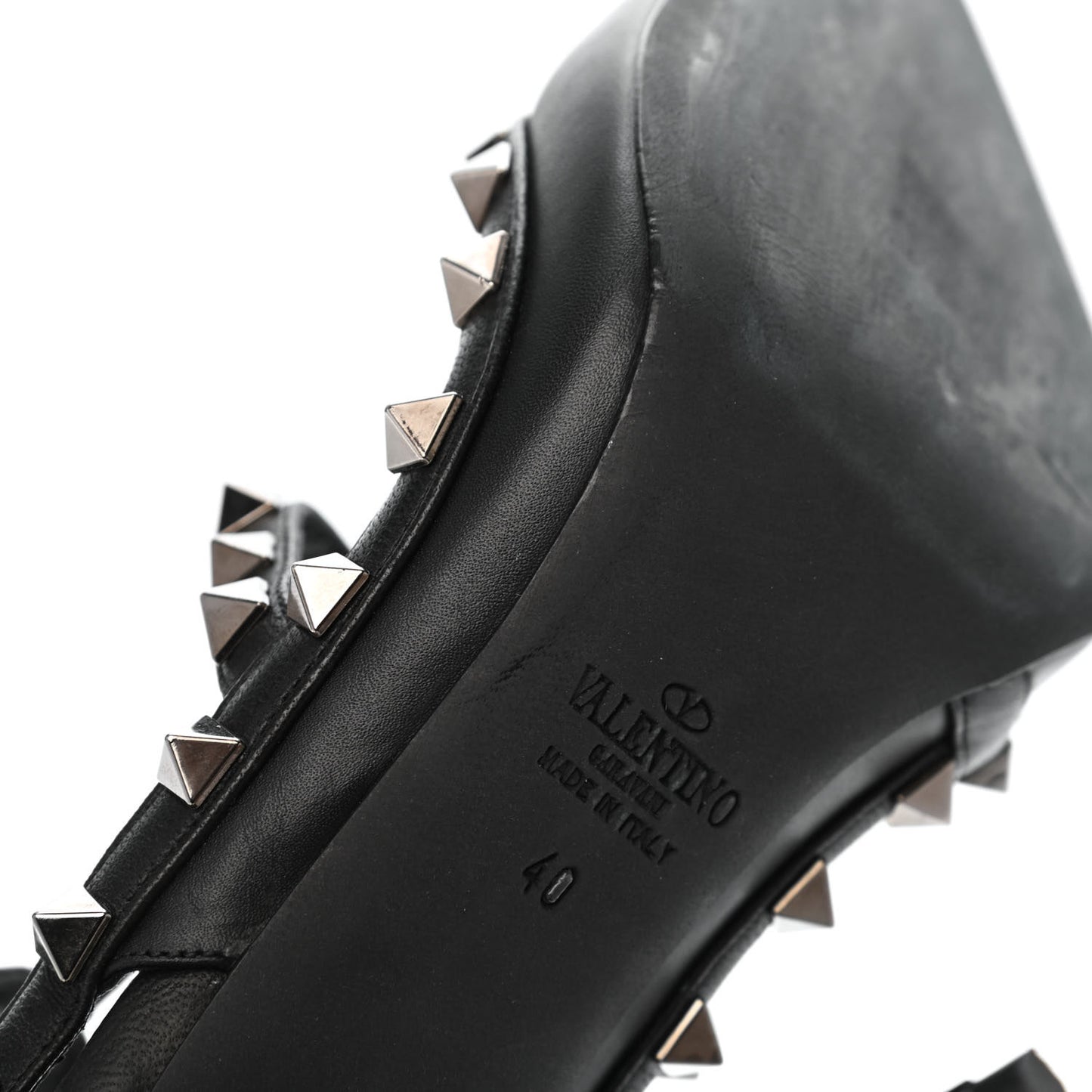 Nappa Rockstud Ankle Strap Pumps 40 Black