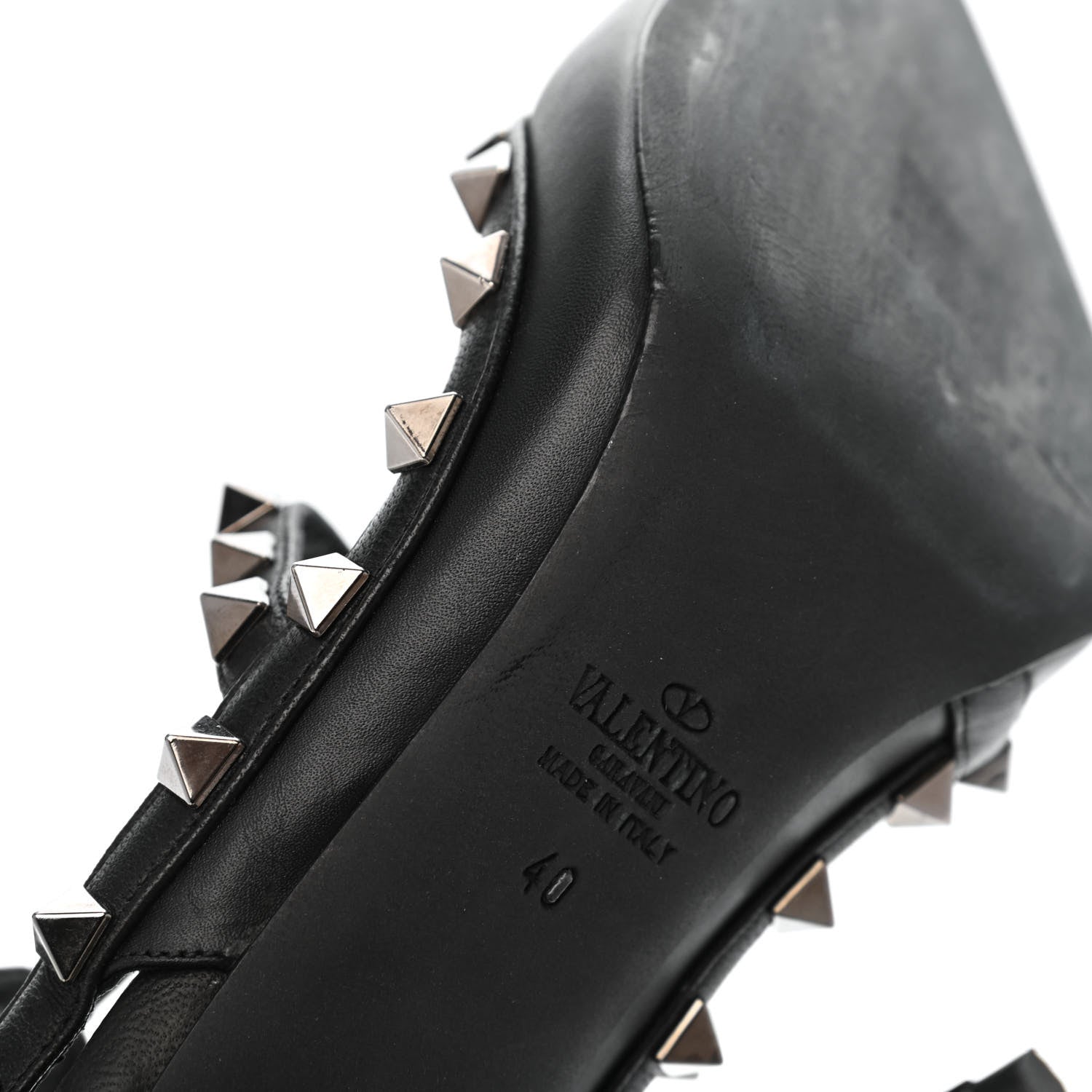 Valentino Garavani Nappa Rockstud Ankle Strap Pumps 40 Black 10 of 16