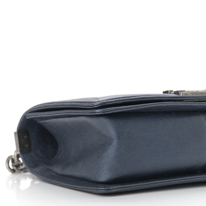 Chanel Calfskin Quilted Medium Boy Flap Blue 8 of 9