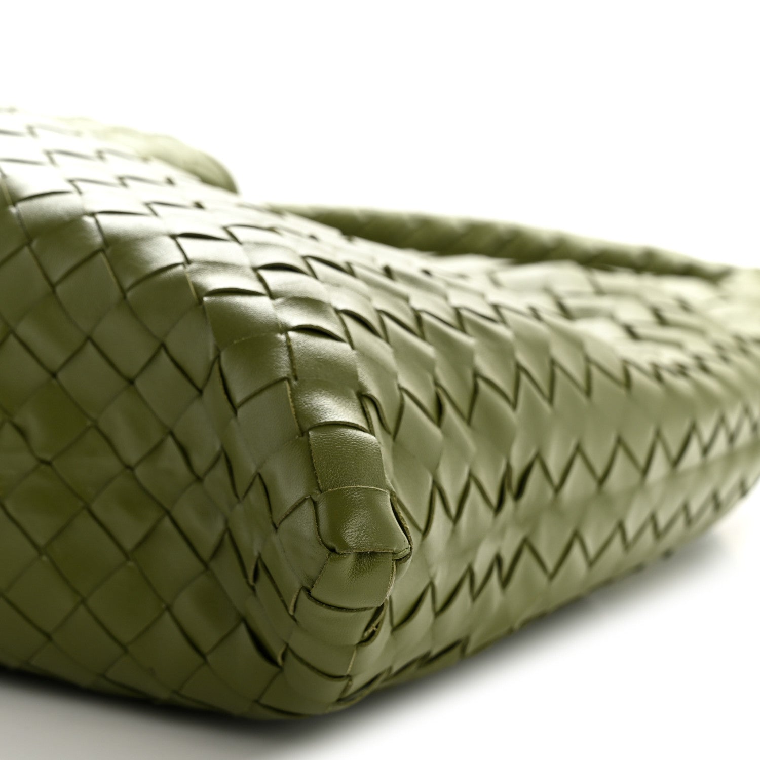 Bottega Veneta Calfskin Intrecciato Large Hop Matcha 1869759